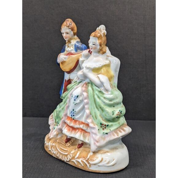 Victorian Figurine Courting Couple VTG Hadson Porcelain Occupied Japan **Crack** - Picture 4 of 11